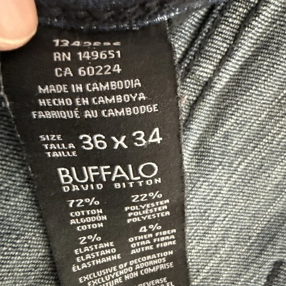 Buffalo Jackson Straight Stretch‎ Jeans 36x34 Dark Wash Pants